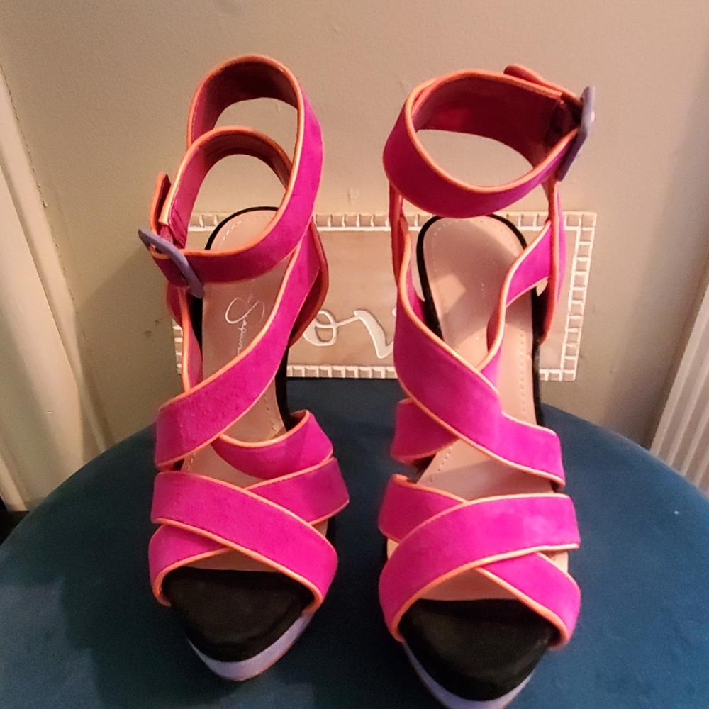 Jessica Simpson Hot Pink High Heel platform Sandal